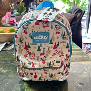 Disney Mickey Mouse & Pluto Christmas Mini Backpack NWT